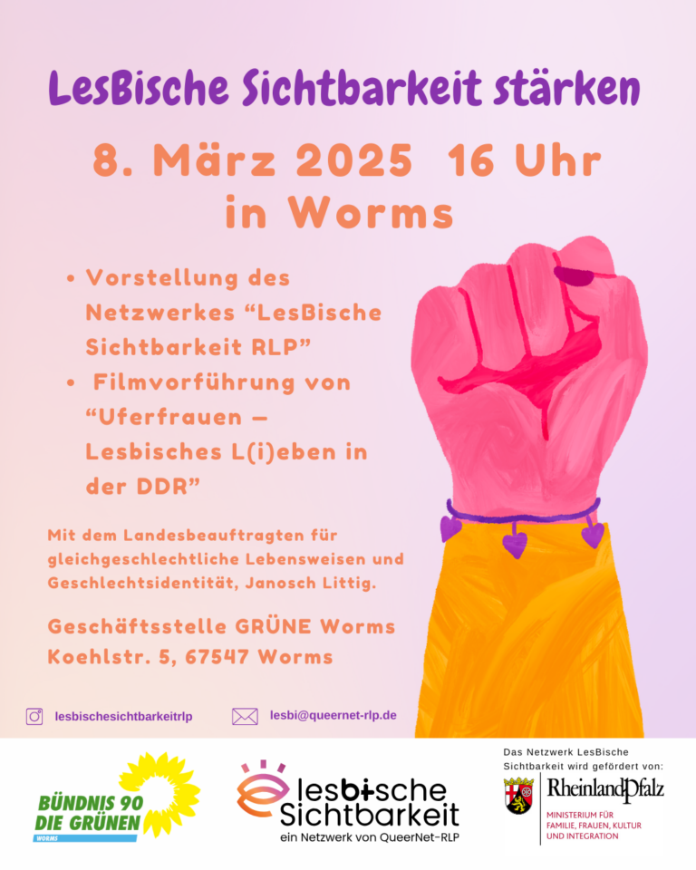 KV Worms: Veranstaltung „LesBische Sichtbarkeit stärken“